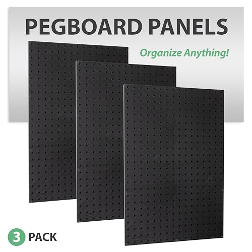 WallPeg 24" x 48" Pegboard Wall Organizer - Kit (PK-312-B) Peg Board Organizer Accessories for Garage pegboard Storage, Tool & Craft Organization with Pegboard. Hooks, and Peg Board Bins