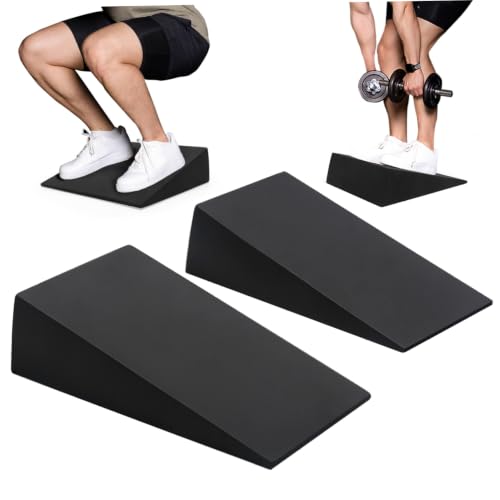 1 Pair Squat Wedge Block 13x6x3.5 Inch EVA Supportive Workout Yoga Block for Fitness, Pushup, Weightlifting, Foot Stretching
