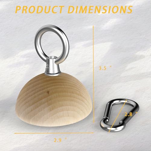 Grip Strength Training Beech Wood Pinch Block & Half-Sphere Ball with Loading Pin – Hand, Finger, Forearm Workout Set for Climbing, Lifting, Fitness Training - color: Half Sphere only