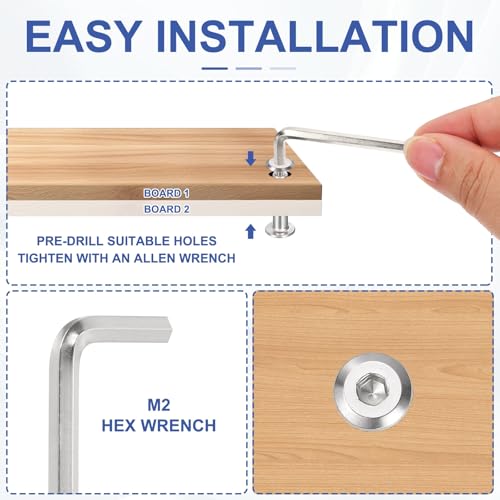 PATIKIL M6x6mm Hex Chicago Screws 8x100mm, 5Pcs 304 Stainless Steel Metric Hex Drive Socket Cap Binding Post Screw Posts for Scrapbook Leather Belt Album Furniture Repair, Silver - size: M6x6mm, 8x100mm