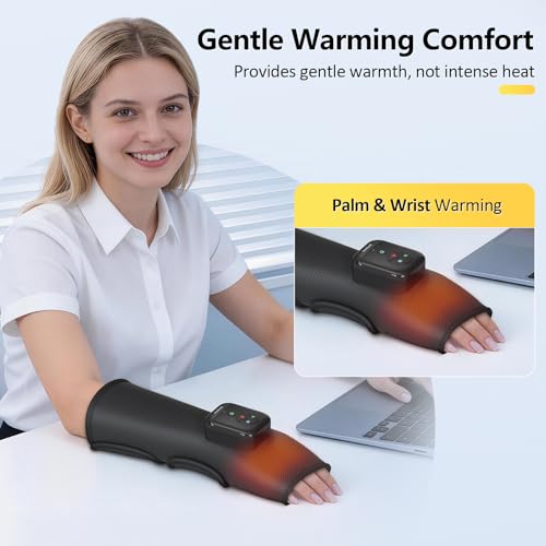 Comfytemp Air Compression Hand and Wrist Massager with Heat and Compression | Extend to Forearm, FSA Eligible HSA, Recovery for Carpal Tunnel, Tennis Elbow, Birthday Gift for Men Women (Length 13")