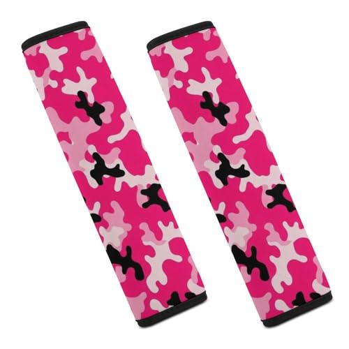 Universal Soft and Comfortable Camo Pink Camouflage Seat Belt Shoulder Pad for Girls and Boys, Most Cars, 2 Pack Seat Belt Covers Cushion Shock Absorption - color: Pattern 702