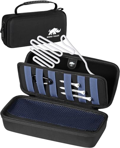 Rhino Valley Golf Glove Holder Case, Golf Accessories Organizer Bag with Glove Shaper for Phone, Gloves, Balls, Tees, Markers, Divot & Repair Tools, Gifts for Golfers Men Women - style: Golf Glove Case- Black