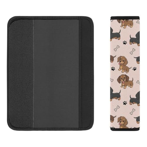 2 Pack Cute Dachshund Dogs Puppy Pet Seat Belt Cover Universal Fit Seat Belt Cushion for Kids, Stroller Pushchair High Chair, Neck and Shoulder Support - color: Pattern 98