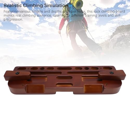 Climbing Hangboard, Wooden Fingerboard for Rock Climbing Enthusiasts, Space Saving Grip Strength Training Board with Smooth Non Burr Surface
