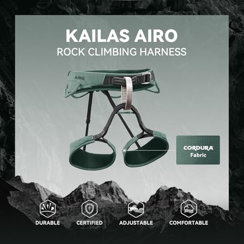 KAILAS Airo Rock Climbing Harness Men Roofing Harnesses Rescue Mountaineering Safety Belt Women Comfortable Lightweight - color: Sage Green, size: Large