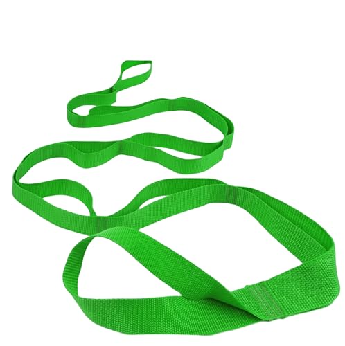 Scotamalone Stretching Strap Yoga Strap Physical Therapy for Home Workout, Exercise, Pilates and Gymnastics, 10 Loops Non-Elastic Stretch Bands with Aesthetic Packaging for Women & Men - color: green