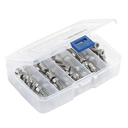 50 PCS Socket Head Cap Screw Assortment Set, M6 x 10mm, 12mm, 16mm, 20mm, and 25mm, 18-8 Stainless Steel 304, Bright Finish - size: Assortment 10mm to 25mm
