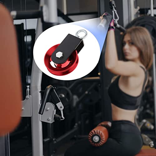 Heavy Duty Lightweight Aluminum Cable Pulleys with Hanging Strap Kit,Snatch Block Pulley Wheel for Home Gyms LAT Pulley System DIY Attachment Home Accessories(Red 2 Pack) - color: Red