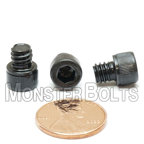 MonsterBolts - 1/4"-20 x 1/4" Socket Head Screws, ASTM A574, Alloy Steel, Black Oxide, 10 Pack - size: 0.25 In. (1/4")