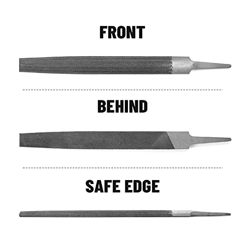 8" Half Round Medium Cut File, Double Cut Teeth, Made of High Carbon Steel, Half Round Hand File Without Handle, Suitable for Shaping Metal, Wood, etc. - color: Half Round File, size: 8 Inch