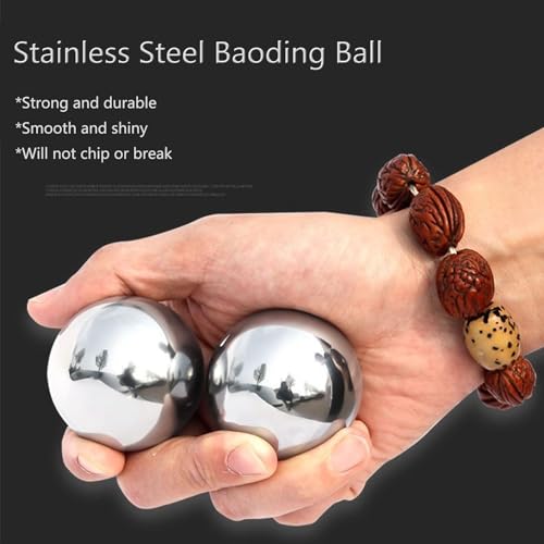 Stainless Steel Baoding Balls Set,1.57 Inches Chinese Health Balls, Metal Stress Relief Hand Massage Balls No Chime for Hand Exercise, Hands Therapy - size: Medium-1 .57"