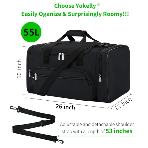 Sports Duffel Bag 26 Inch Travel Gym Duffle - Black - color: Black, size: 26 inch - 1.0