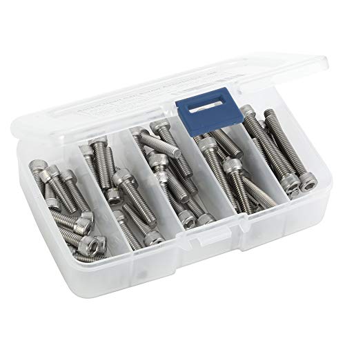 50 PCS M6 x 30/35/40/45/50mm Socket Head Cap Screw Assortment Set, Stainless Steel 304, Bright Finish - size: Assortment 30mm to 50mm
