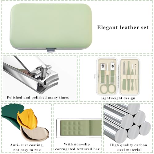 Stocking Stuffers: 8 in 1 Nail Care Kit - Travel Nail Clippers, Manicure Set for Women, Men, Teens & More
