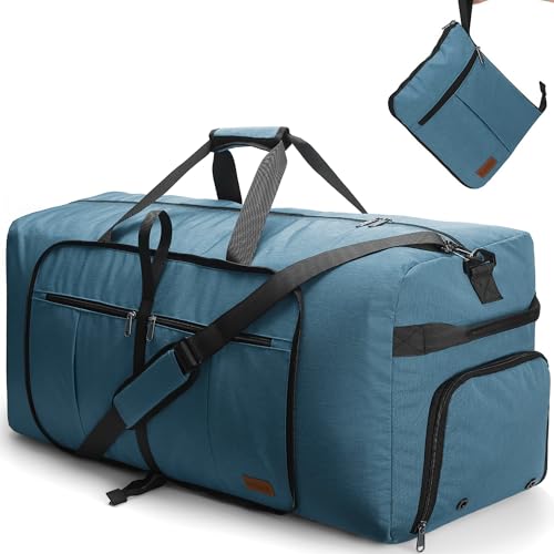 120L Foldable Waterproof Travel Duffel Bag for Men and Women with Shoe Compartment (Light Blue, EXTRA LARGE, 120L) - color: Light Blue, size: 120L