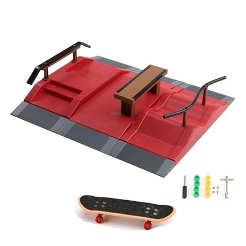 Fingerboard Obstacles Mini Skateboards Smooth Surface Plastic Skate Park Accessories with Fingerboard Wheels and Complete Tool Kit(A1+B1+C1) - color: A1+b1+c1