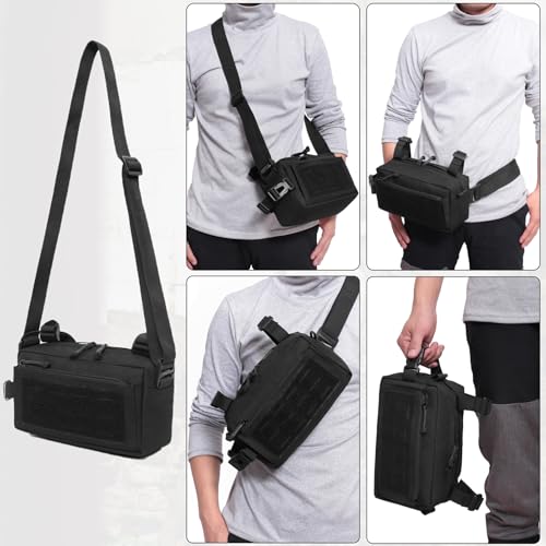 Azarxis Equipment Multi-Purpose Tactical EDC Admin MOLLE Pouch Utility Tools Bag Organizer Military Waist Belt Modular Attachment - color: #07 - Black
