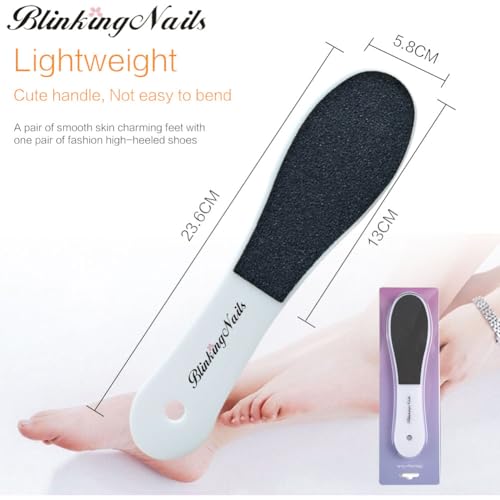 5 Pack Foot File Callus Remover - Professional Double Sided Foot Rasp for Dead Skin & Hard Cracked Heels, Sandpaper Pedicure Tool with Ergonomic Plastic Handle, Home Spa Kit for Smooth Soft Feet - color: Black