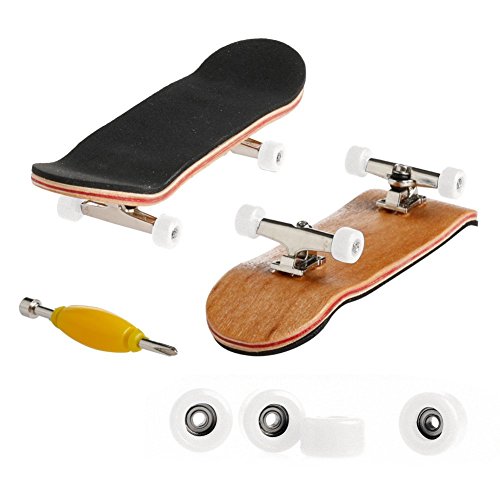Professional Mini Maple Wooden Fingerboards, 1 Pack(White) | 1Set Finger Skateboards, 5 Layers Maple Panel Mini Skateboards for Fingers, Fingerboard for Kids Brithday Gift - color: White