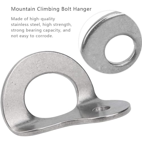 HERCHR Bolt Hanger, 2Pcs 304 Stainless Steel Bolt Hanger Outdoor Caving Protection Hardware Accessory for Outdoor Mountain Climbing - size: M8