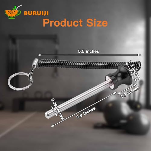 Universal Magnetic Weight Stack Pin with Pull Rope - Gym Pin for Weight Stack Machines | Commercial & Home Gym Accessories | Replacement Weight Pins for Strength Training Equipment - color: Black