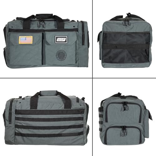 Serious Steel Fitness Gym Bag, 1000D Nylon Duffel Bag, Heavy Duty (Grey - Big Bud 2.0) - color: Grey, style: Duffel Bag (Big Bud)
