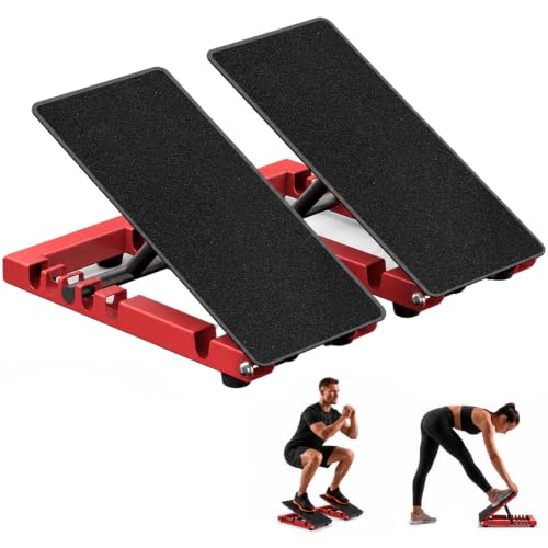 Slant Board for Calf Stretching, Steel Squat Wedge for Home Gym | 2 Pack, 5-Level Height, Adjustable Width, Full Matte Surface, Non Slip, Max 800 lbs, ATG Training, Plantar Fasciitis Relief