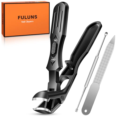 Toenail Clippers for Seniors Thick Toenails, 2026 Large Angled Nail Clippers for Men Thick Nails with Catcher, Heavy Duty Nail Cutter Long Handle Sharp Fingernail Clipper Gifts for Men Women Adults - style: Black Angled Head Nail Clippers