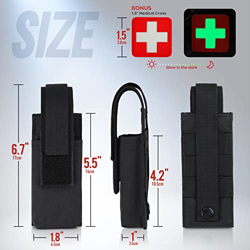 LIVANS Molle Tourniquet Holder, Tactical Shears Pouch, IFAK Scissor Holster | Medical Shear Holder, EMT Scissor Bag Fit for Tourniquet, Folding Knife, Tactical Flashlight, Pistol Mag Pouch Small Tool Bag - color: Black