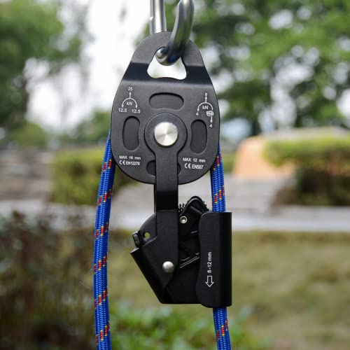ansu Self-Locking Pulley Progress Capture Swing Side for Heavy Hauling Lifting System Pulley