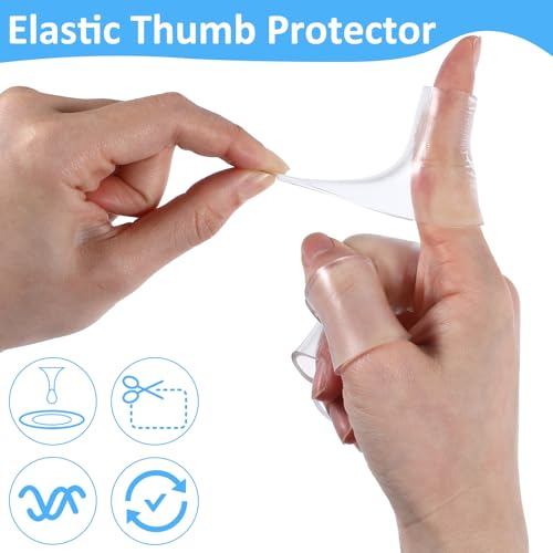 20 Pcs Silicone Finger Protectors, Crochet Finger Guard for Writing & Pain, Elastic Silicone Sleeves for Cracked Fingers, Reusable & Breathable (Transparent)