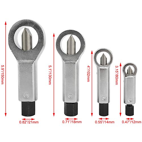 4 Sizes Heavy Duty Nut Splitter Broken Damaged Screw Nut Removal Splitting Tools