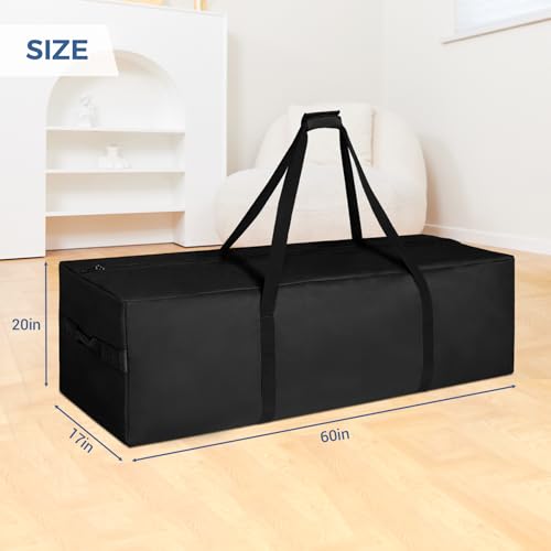 COOLBEBE 60" Sports Duffle Bag - 332L Extra Large Travel Duffel Luggage Bag with Upgrade Zipper, Sturdy & Water Resistant Long Duffle Bag for Camping Moving (Black 60inch) - size: 60" x 17" x 20"