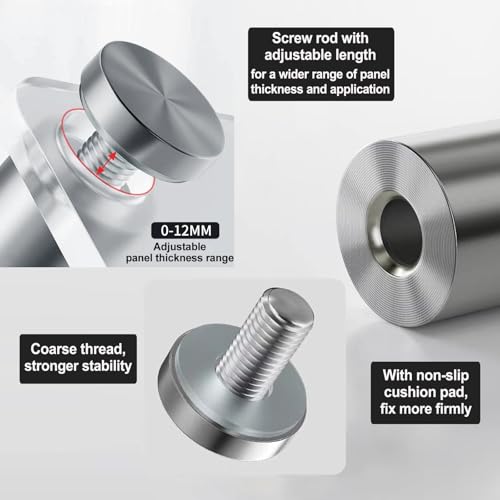 Standoff Screws 1 x 1 Inch Mediee 20 Pack Sign Standoff Stainless Steel Stand Off Wall Mounts Standoffs Mounting Hardware for Acrylic Signs