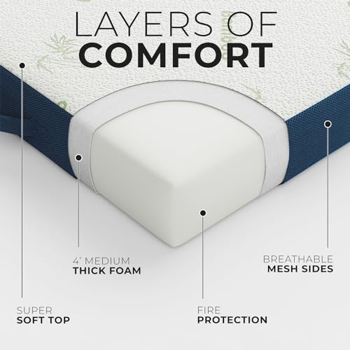 Cozzzi Trifold Foldable Mattress for Floor and Traveling with Removable Cover - Lightweight and Portable Foldable Mattress for Adults & Kids - Compact and Easy to Storage (75in x 25in x 4in) - size: Single (75in x 25in x 4in), style: Navy