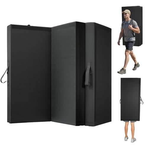 VEVOR Bouldering Crash Pad, Bi-Fold Rock Climbing Crash Pad with Adjustable Backpack Straps and Handle, Foldable Lightweight for Indoor Bouldering & Outdoor Climbing - size: 67.3 x 48.0 x 5.1 in / 1710 x 1220 x 130 mm