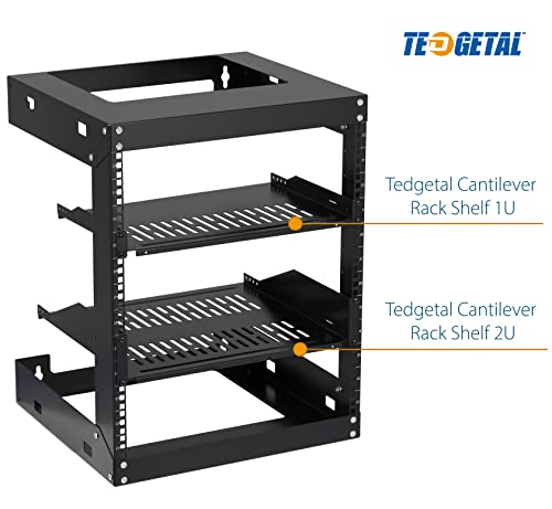 12U Wall Mount Rack Open Frame 19 Inch Server Equipment 2 Post Network Cabinet 18 inches Depth Black by Tedgetal - color: 12U