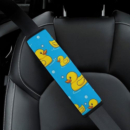 2PCS Rubber Cute Ducks Bubbles Car Seat Belt Pad Universal Fit Seat Belt Covers Cushion for Kids, Car Seats Pushchair Strollers High Chair Pushchair, Easy Install (No Tool) - color: Pattern 93