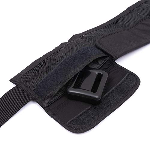 4 Neoprene Pocket Scuba Weight Belt，Spear Fishing Nylon-fit for Waist 32" to 52" - Quick-Release Buckle - color: Black