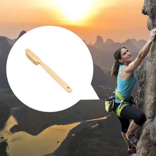 Climbing Hold Brush with Wood Handle Fiber Head 20cm Compact Tool for Chalk Buildup Rock Pocket Gym Routes