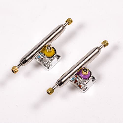 Fingerboard Trucks with Upgraded Urethane Bushings and Pivot Cup,34mm 32mm Width,Normal Kingpin (Silver, 34mm) - color: Silver, size: 34mm