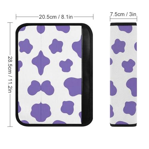 2 Pack Purple Cow Print Lavender Car Seat Straps Shoulder Pads Soft Padded Shoulder Harness Cover for Adult Use, Stroller Pushchair High Chair, Pressure Relief - color: Pattern 973