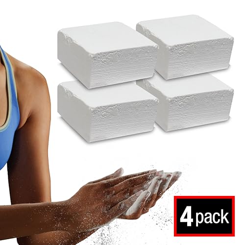 SPRI Chalk Block & Chalk Ball for Gymnastics, Rock Climbing, Bouldering, Rings, Weightlifting, Pool Billiards - size: 2 oz Block (4-Pack)
