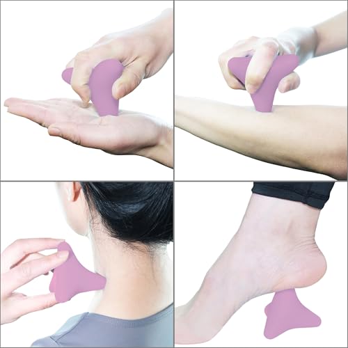 Manual Trigger Point Massage Tool Small Massager Ball 3″×2.6″ Purple | For Deep Tissue Myofascial Release Physical Therapy Plantar Fasciitis Pain Relief Muscle Knot Psoas Hip Flexor Iliacus - color: Purple