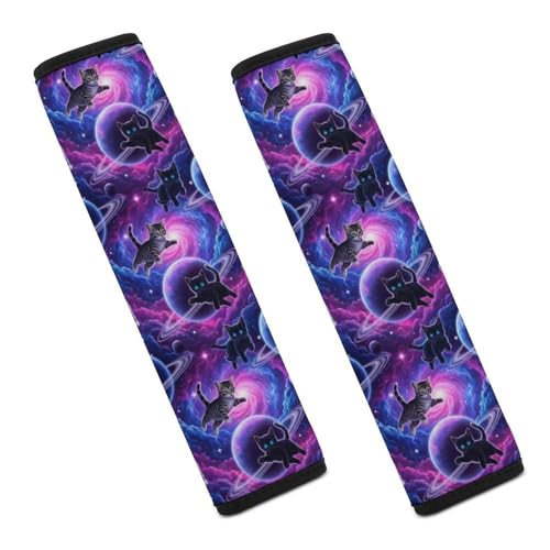 1 Pair Funny Cat Space Car Seat Straps Shoulder Pads Soft Padded Harness Pads Strap for Adult Use, Stroller Pushchair High Chair, Comfortable Driving - color: Pattern 171