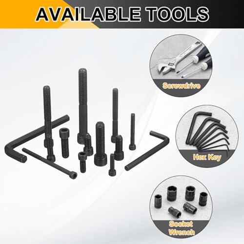 PATIKIL 3/8"-16 x 3 Socket Head Cap Screws Bolts, 10Pcs Carbon Steel Hex Head Metric Screws for Door Road Bicycle Mountain Bike Auto Ship Communication Equipment, Black - size: 3/8"-16 x 3