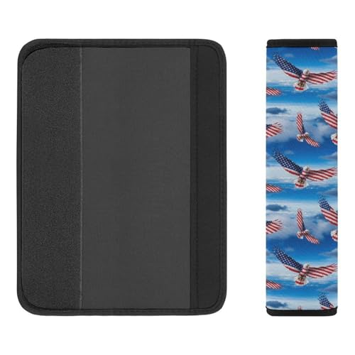 Soft Padded Car Seat Belt Pad for Elderly Support, Stroller Pushchair High Chair, 2 Pack American Flag Eagle Shoulder Harness Cover Anti-Slip Pad - color: Pattern 41
