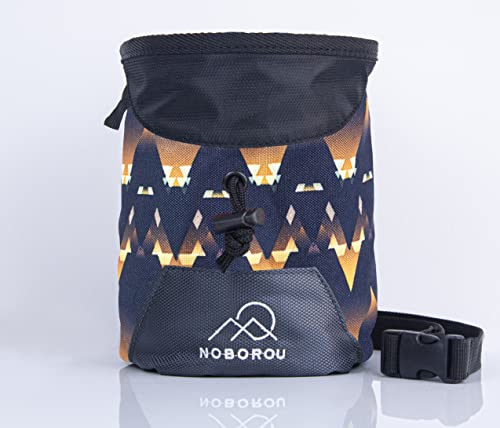Rock Climbing Chalk Bag | Wide Opening & Fleece Lined | Removable Belt | Large Zippered Pocket | Brush Holder Loops | Bouldering, Gym, Crossfit - color: Dusk