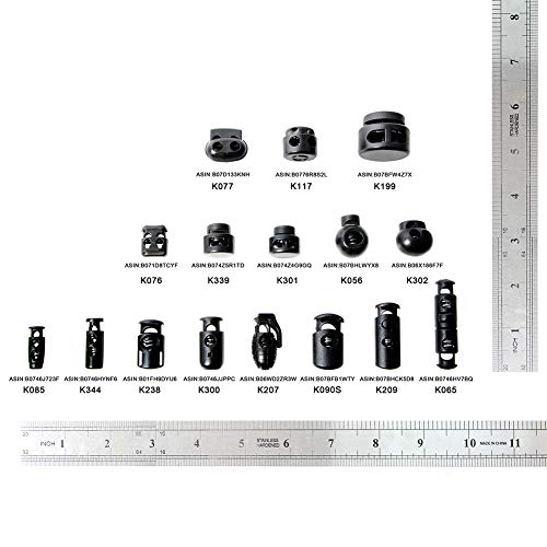DYZD Plastic Cord Lock End Toggle Double Hole Spring Stopper Fastener Slider Toggles End (Black,10 PCS) - color: Black